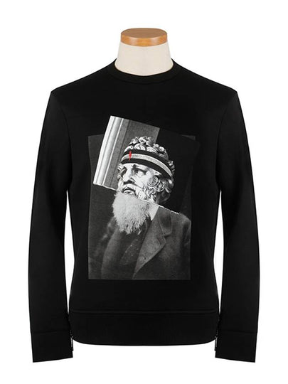 Men's Poseidon Print Sweatshirt Black - NEIL BARRETT - BALAAN 2