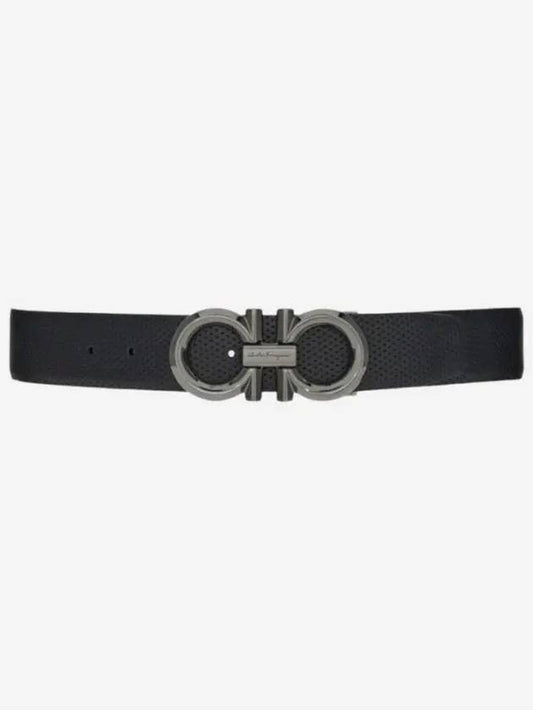 Ferragamo Reversible Adjustable Gancini Belt Black Navy Blue 679939 759032 - SALVATORE FERRAGAMO - BALAAN 2