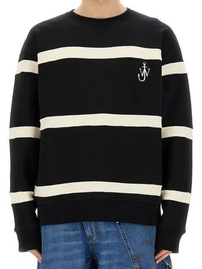 Logo Print Stripe Sweatshirt Black - JW ANDERSON - BALAAN 2