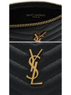 Monogram Fragment Zipper Card Wallet Black - SAINT LAURENT - BALAAN 4