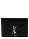 Cassandre Matelasse Card Case In Grain De Poudre Embossed Leather Black - SAINT LAURENT - BALAAN 2