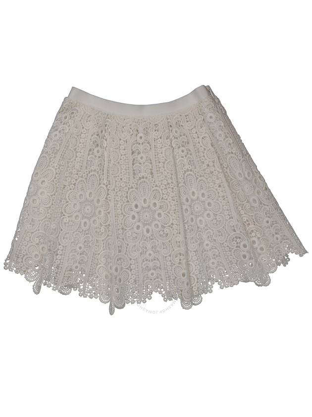 Burberry Girls White Juliana Pleated Cutout Lace Skirt, Size 4Y - BURBERRY - BALAAN 2