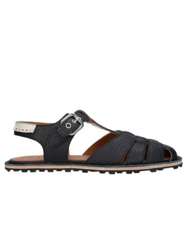 Grained Calfskin Fisherman Sandals Black - MARNI - BALAAN 2