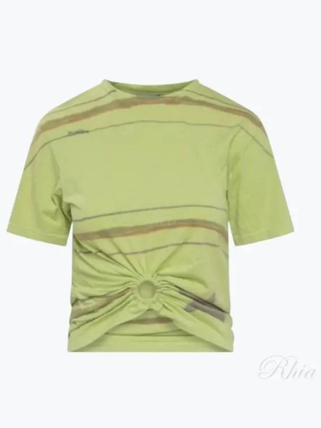 Colina Strada Low Ring Star Tie Dye T Shirt XX3381 Lime Stripe - COLLINA STRADA - BALAAN 1