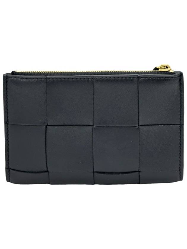 Intrecciato Zipper Bifold Medium Wallet Black - BOTTEGA VENETA - BALAAN 3