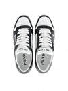 Downtown Perforated Leather Low Top Sneakers White Black - PRADA - BALAAN 2