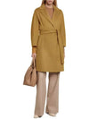 Women's Arona Belt Virgin Wool Single Coat Yellow - MAX MARA - BALAAN 5