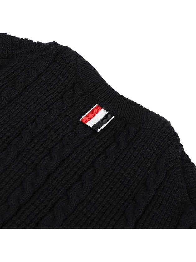 RWB Cable Wool Knit Top Navy - THOM BROWNE - BALAAN 5