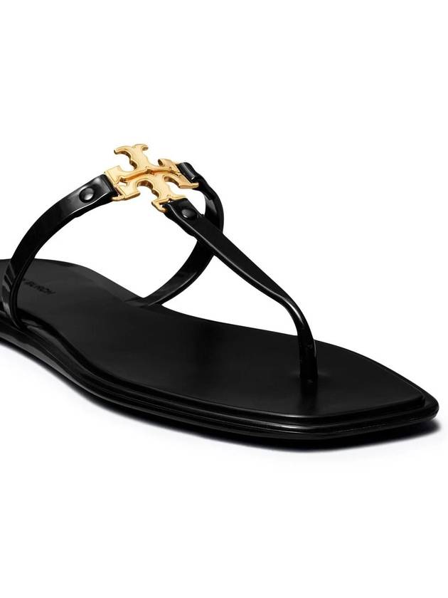 Roxanne Jelly Logo Flip Flops Black - TORY BURCH - BALAAN 5