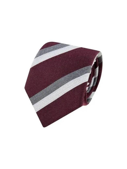 Shimaeul 8th Anniversary 10 e Point 9 8 Men s Color Match Stripe Silk Tie Burgundy - BRUNELLO CUCINELLI - BALAAN 1