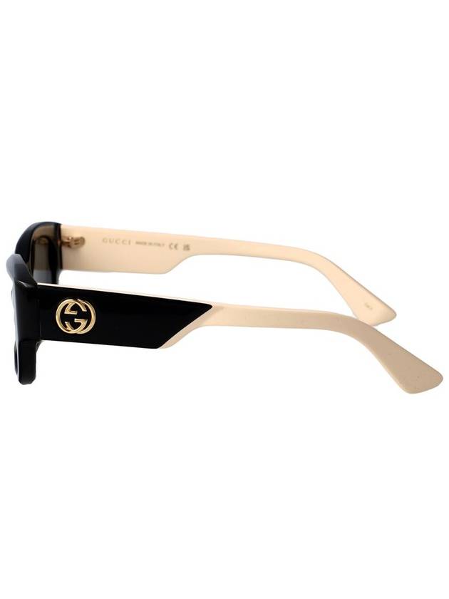 Eyewear Shiny Side Logo Sunglasses Black Grey - GUCCI - BALAAN 5