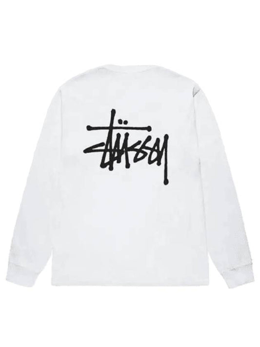 Basic Long Sleeve T-Shirt White - STUSSY - BALAAN 1