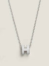 Mini Pop H Pendant Necklace Palladium Blanc - HERMES - BALAAN 2