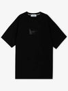 Logo Print Short Sleeve T-Shirt Black - STONE ISLAND - BALAAN 3