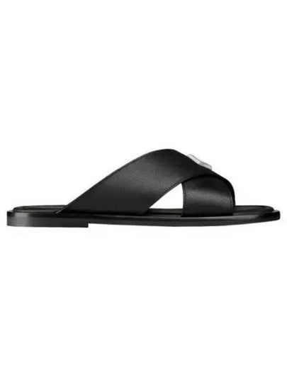 Alias CD Diamond Grained Calfskin Sandals Black - DIOR - BALAAN 2