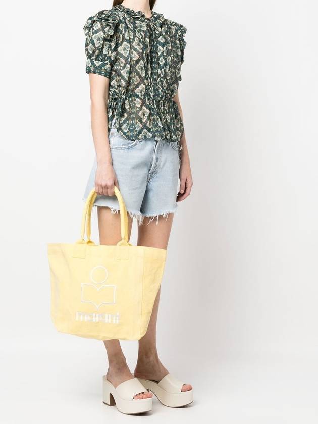 Yenky Embroidered Logo Shopper Tote Bag Yellow - ISABEL MARANT - BALAAN 7