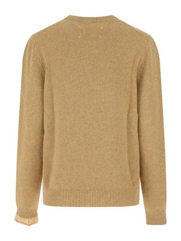 Stitched Round Neck Wool Knit Top Beige - MAISON MARGIELA - BALAAN 3