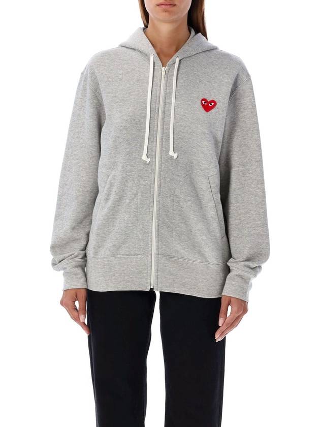 Red heart zipped hoodie - COMME DES GARCONS PLAY - BALAAN 1