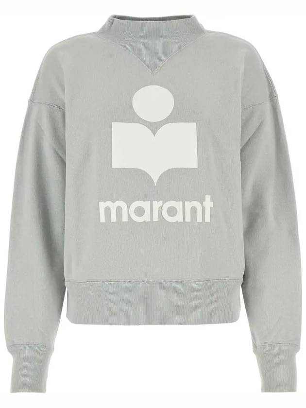 MOBY Velvet Logo Sweatshirt Light Blue Ecourt SW0003FA A1M07E LUEC - ISABEL MARANT - BALAAN 2