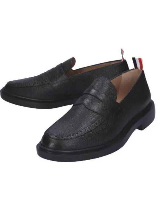 Pebble Grain Rubber Sole Penny Loafer Black - THOM BROWNE - BALAAN 2