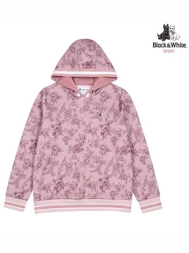 Women s Printed Hooded Sweatshirt 9414LXPP PINK - BLACK&WHITE - BALAAN 1