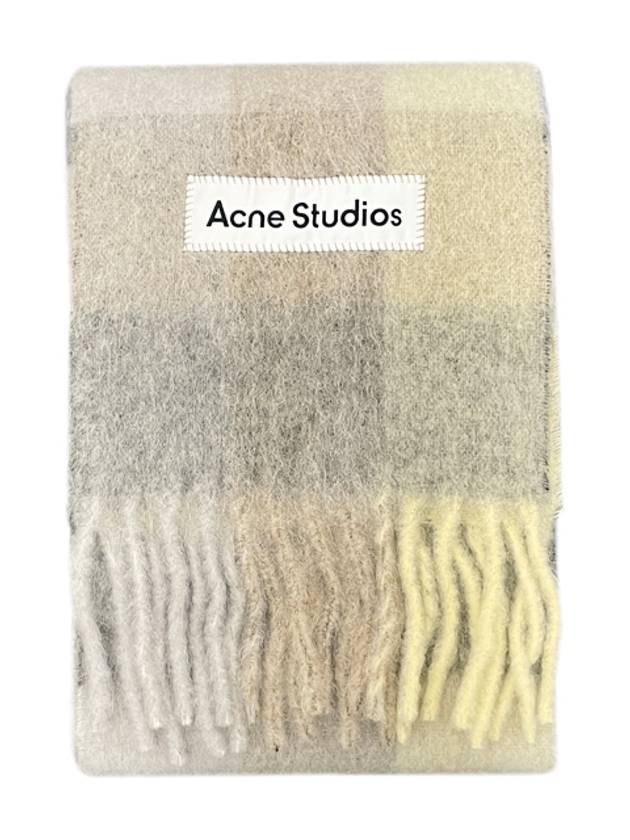 Check Mohair Muffler Vanilla Beige Lavender - ACNE STUDIOS - BALAAN 2