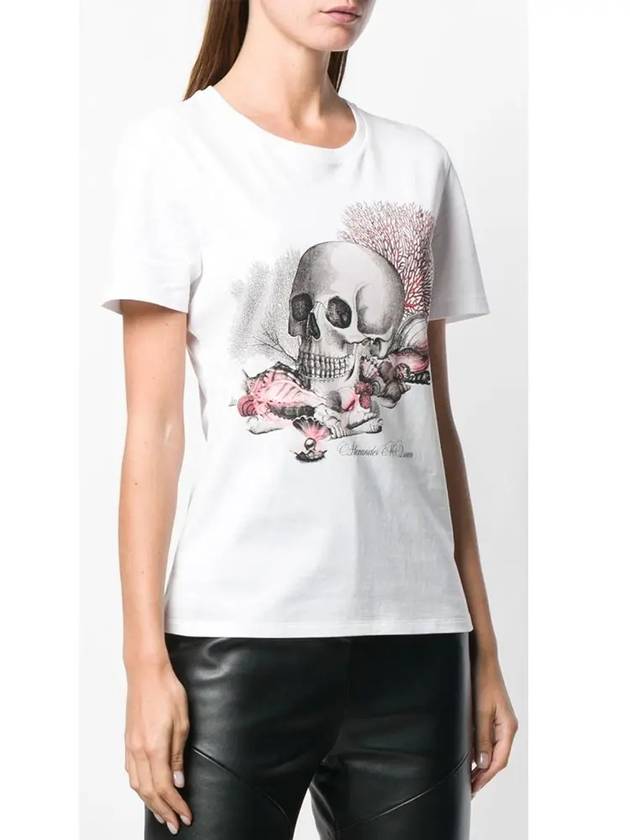 Skull Print Short Sleeve T-Shirt White - ALEXANDER MCQUEEN - BALAAN 3