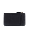 Triangle Stitch Logo Card Wallet Black - PRADA - BALAAN 3