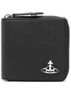 ORB Plaque Zip Around Coin Wallet Black - VIVIENNE WESTWOOD - BALAAN 1