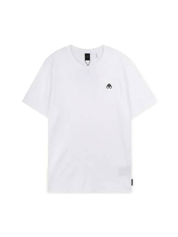 Satellite Logo Crew Neck Short Sleeve T-Shirt White - MOOSE KNUCKLES - BALAAN 1