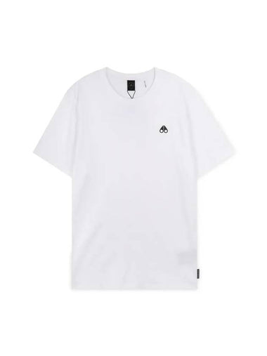 Satellite Logo Crew Neck Short Sleeve T-Shirt White - MOOSE KNUCKLES - BALAAN 1