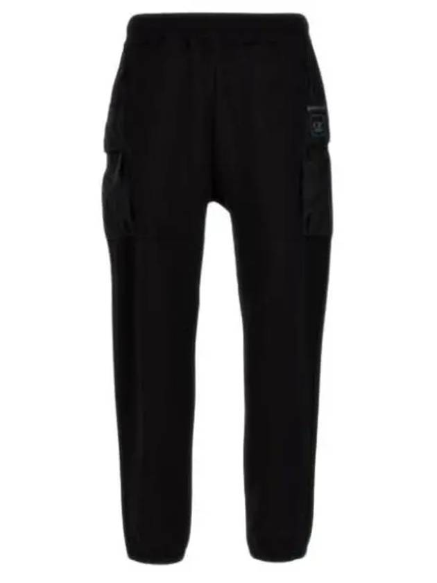 Stretch Fleece Mixed Cargo Track Pants Black - CP COMPANY - BALAAN 2