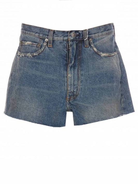 low cut hem denim shorts blue - MAISON MARGIELA - BALAAN 1