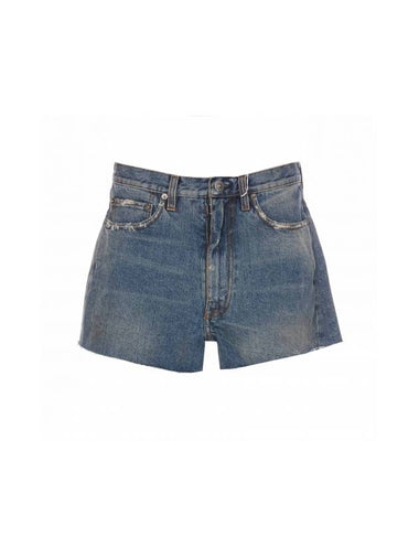 Low Cut Hem Denim Cotton Shorts Blue - MAISON MARGIELA - BALAAN 1