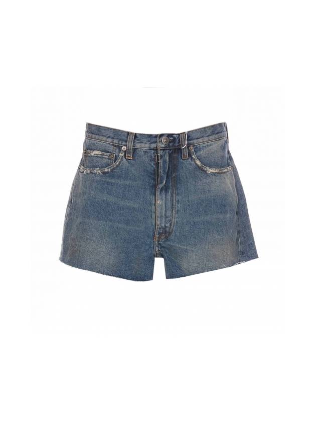 Low Cut Hem Denim Cotton Shorts Blue - MAISON MARGIELA - BALAAN 1