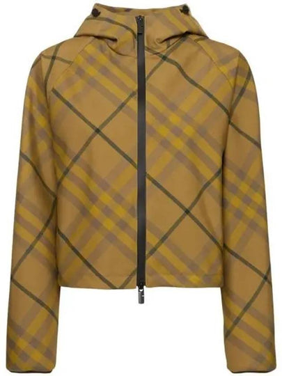 Check Pattern Zip-Up Hoodie Green - BURBERRY - BALAAN 2