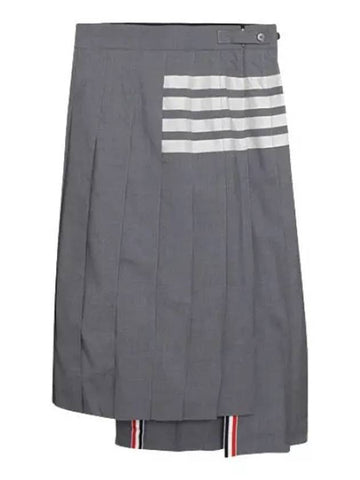 RWB Tab Drop Back Plain Weaving Wool Pleated Skirt Women s - THOM BROWNE - BALAAN 1