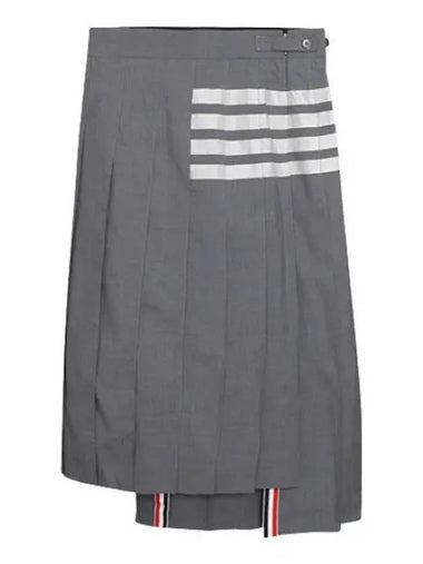 RWB Tab Dropback Plain Weaving Wool Pleated Skirt - THOM BROWNE - BALAAN 1