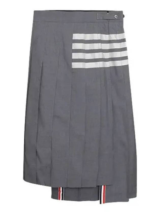 RWB Tab Drop Back Plain Weaving Wool Pleated Skirt Women s - THOM BROWNE - BALAAN 1