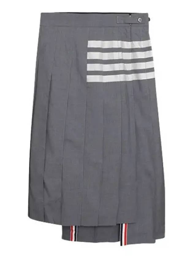 RWB Tab Drop Back Plain Weaving Wool Pleated Skirt - THOM BROWNE - BALAAN 1