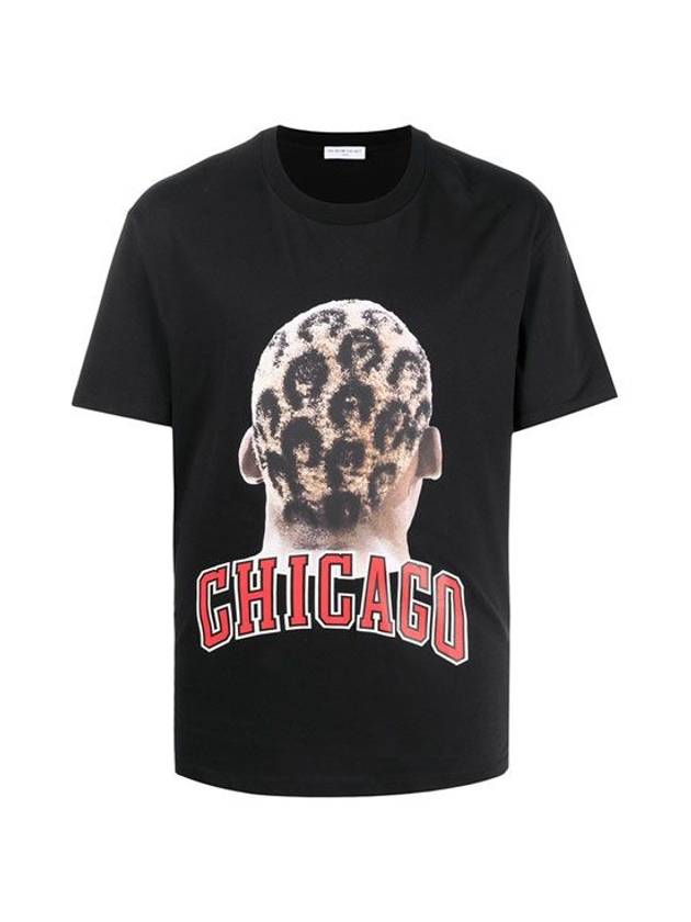 Men's Chicago Player Logo Printing Short Sleeve T-Shirt Black - IH NOM UH NIT - BALAAN 1