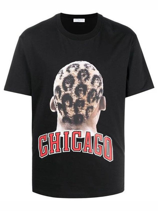 Men's Chicago Player Logo Printing Short Sleeve T-Shirt Black - IH NOM UH NIT - BALAAN 1