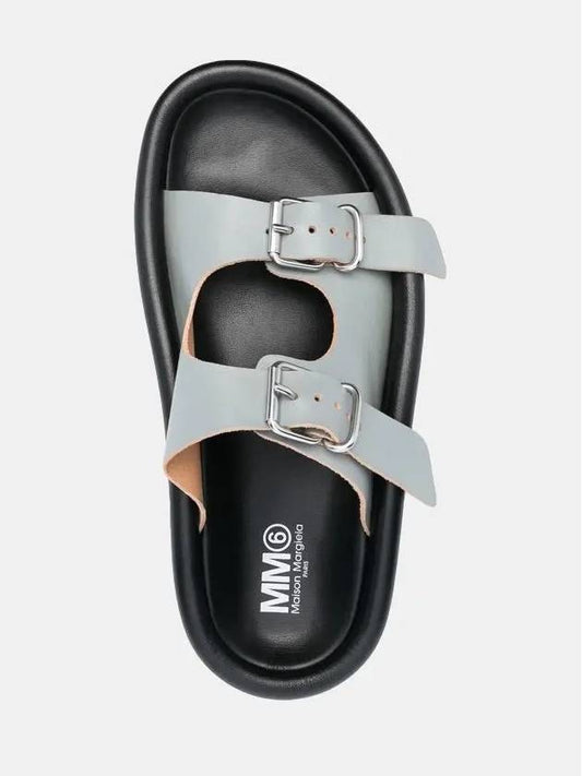 Side Buckle Fastening Platform Slippers Grey - MAISON MARGIELA - BALAAN.