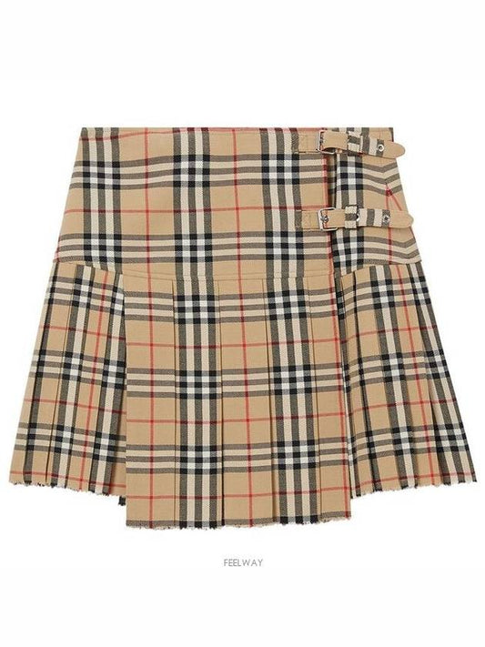 Vintage Check Wool Kilt pleated skirt Archive Beige - BURBERRY - BALAAN 2
