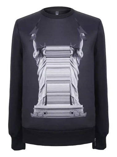 Decalcomani Statue of Liberty Neoprene Sweatshirt BJS09E - NEIL BARRETT - BALAAN 1