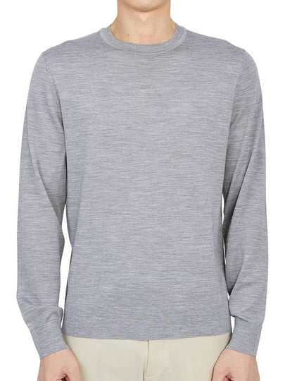 Crew Neck Wool Knit Top Grey - THEORY - BALAAN 2