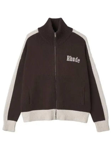 Knit Track Jacket Brown White Jumper - RHUDE - BALAAN 1