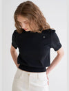 Shoulder point knit top black - ILROZE - BALAAN 4