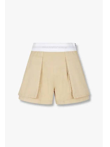 Striped banding cargo shorts beige - ALEXANDER WANG - BALAAN 1