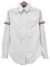 Women's Armband University Striped Oxford Shirt Medium Grey - THOM BROWNE - BALAAN 3